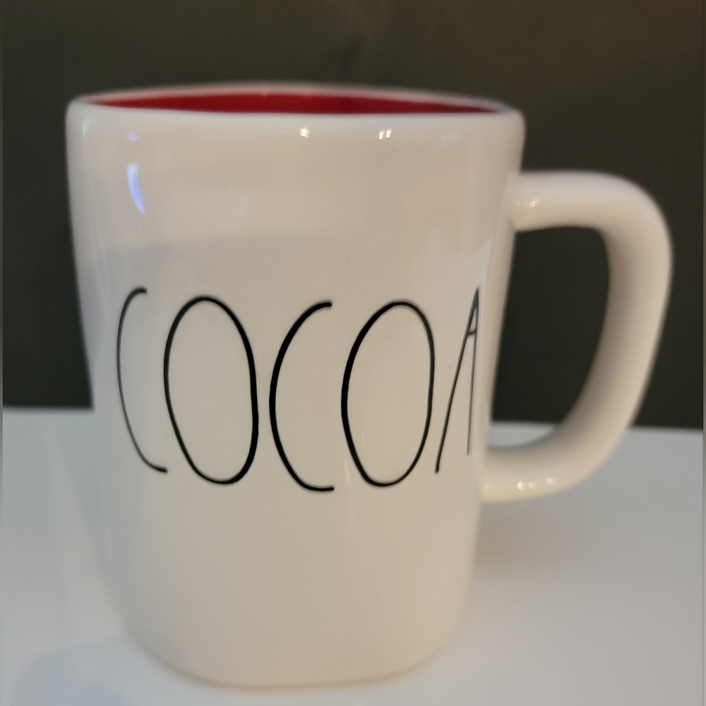 Rae Dunn Christmas Mug " COCOA " White & Red ,Artisan Collection By Magenta